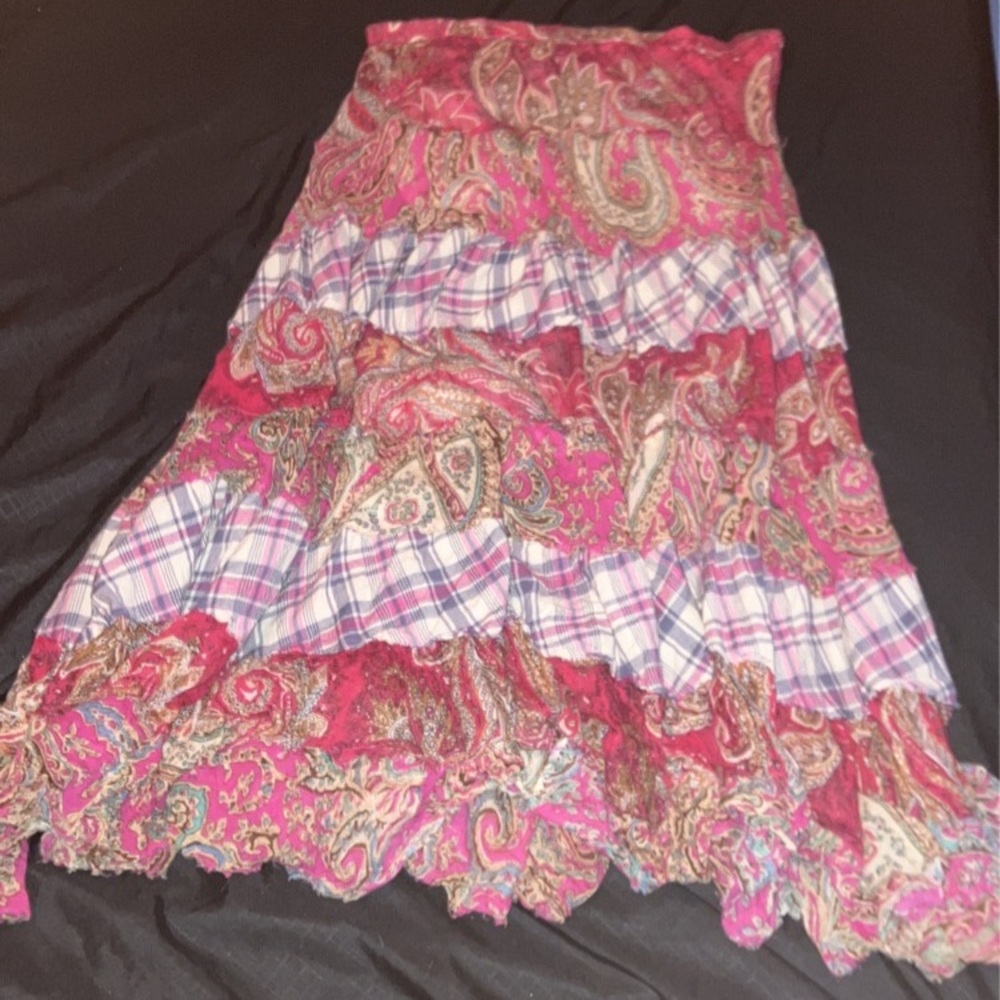 Y2k Vintage Two Layered Patchwork Solitaire Skirt - image 1